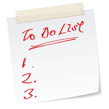 a note with handwritten message as to do list.