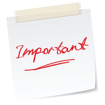 a handwritten notes with &#039 important&#039  message.