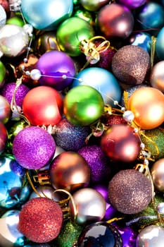 Colorful Christmas baubles