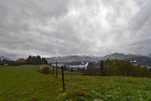 Autumnal mood with snow