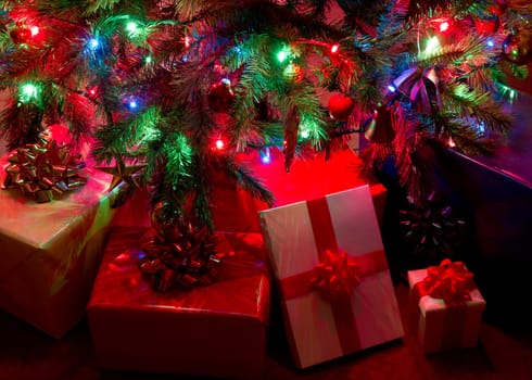 gifts under christmas tree