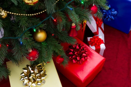 gifts under christmas tree