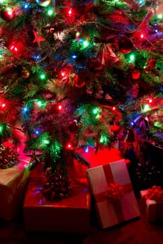 gifts under christmas tree
