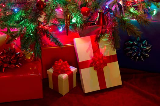 gifts under christmas tree