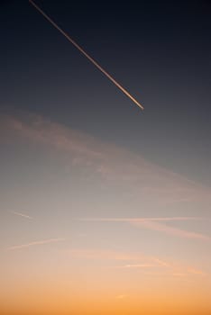 Evening sky with code strips