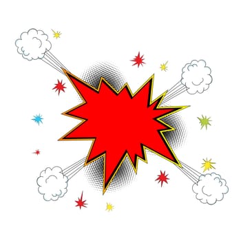 Pop art,  comic style explosion icon with room for text. Abstract art. Isolated and grouped objects