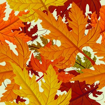 Autumn background, seamless tile with maple leaves. Abstract background, easy to edit, copy paste.