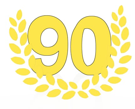 number with laurel wreath