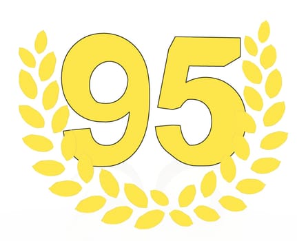 number with laurel wreath