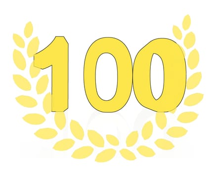 number with laurel wreath