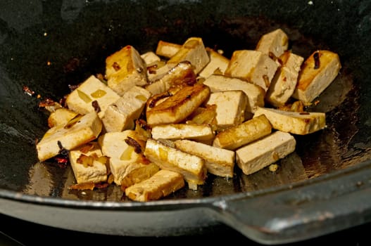 Tofu in a wok