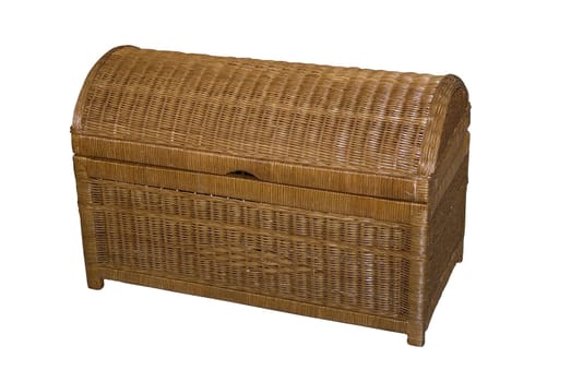 Rattan kist isolated on white background