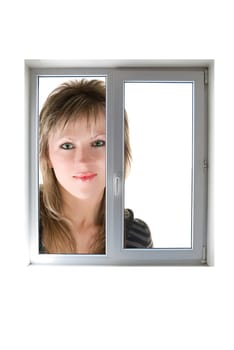 Window close up on white