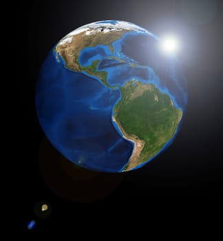 America on the Earth planet. Data source: Nasa