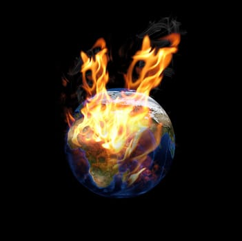 global fire problem concept. Data source: Nasa web site.