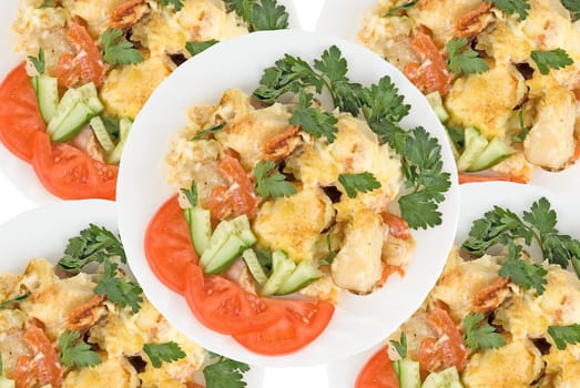 Close up of Tasty meat dish background