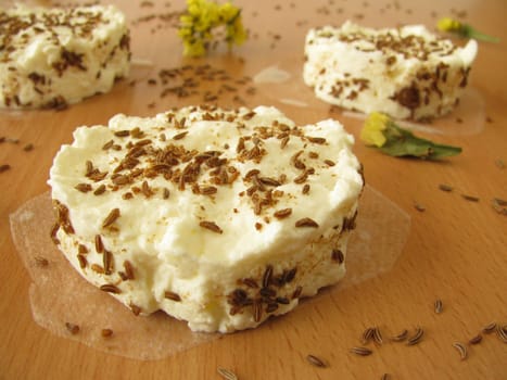 Homemade caraway cheese