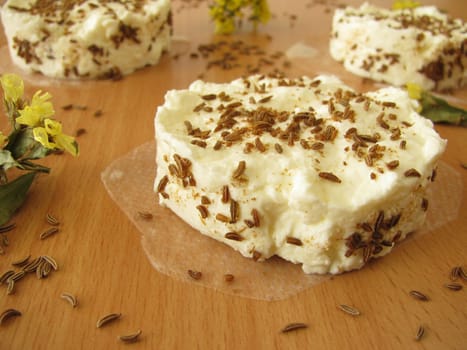 Homemade caraway cheese