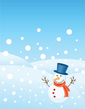 snowman illustrations for christmas greetings card.