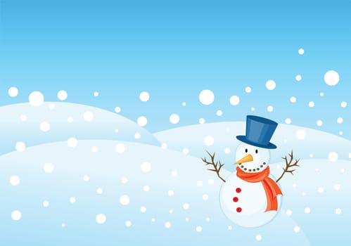 snowman illustrations for christmas greetings card.
