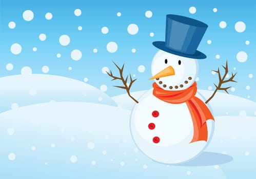 snowman illustrations for christmas greetings card.