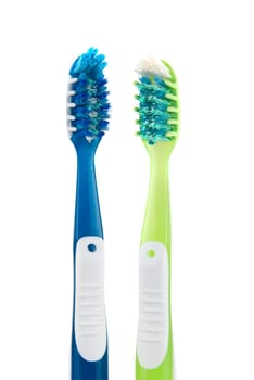 Two Toothbrushes isolated on white background