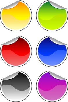 Vector illustration of different color stickers for your design
