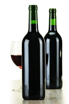 Composition with bottles of wine of different sort