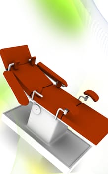 Digital illustration of a dentist’s chair in isolated background