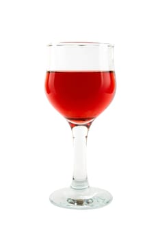 Red wine glass isolated on white background