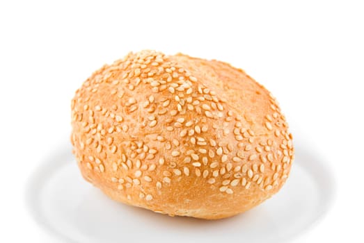 sesame bun isolated on white background