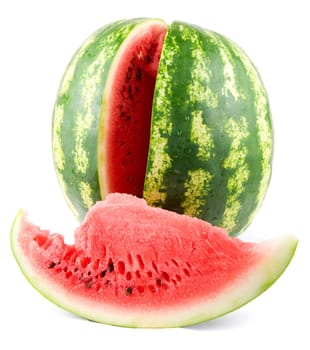 Ripe watermelon isolated on white background