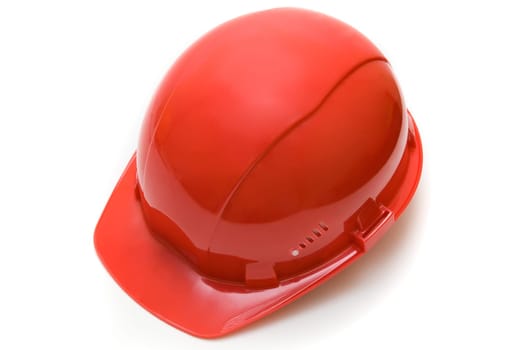 Red helmet isolated on white background