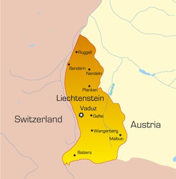 Vector color map of Liechtenstein country