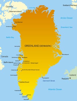 Vector illustration of greenland map