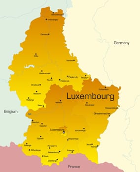 Vector color map of Luxembourg country