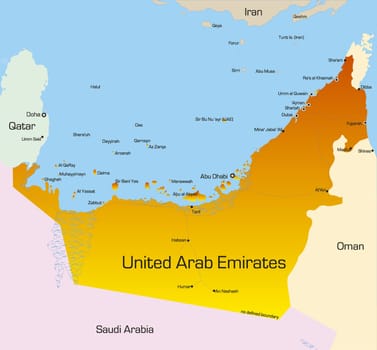Vector color map of United Arab Emirates country