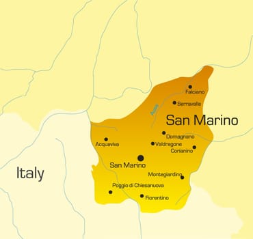 Vector color map of san marino country