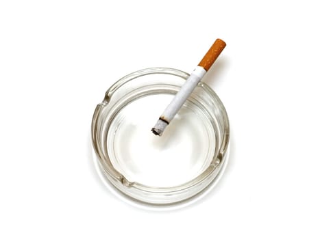 Cigarette in ashtray