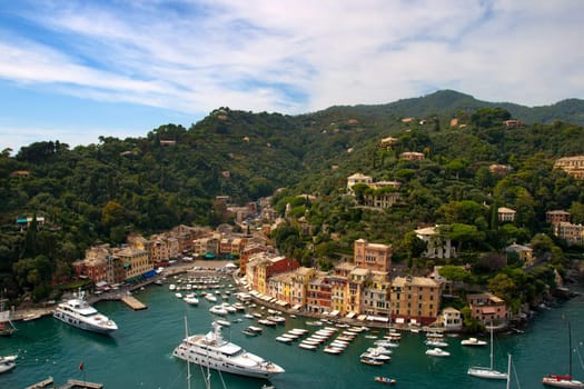 Portofino  is a small Italian fishing village, a popular resting place for millionaires