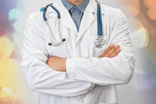 doctor man lab white coat close up