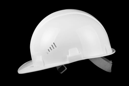 White helmet isolated on a black background