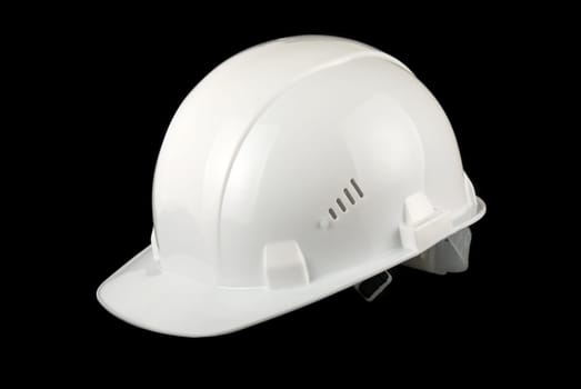 White helmet isolated on a black background