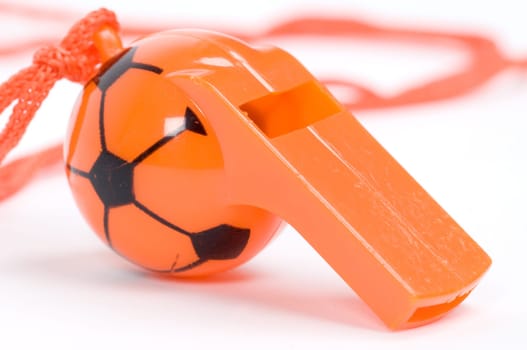 isolated picture of an orange whistle