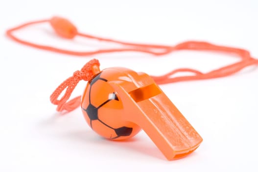isolated picture of an orange whistle