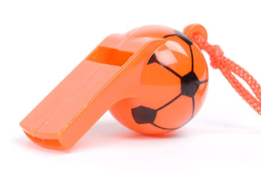 isolated picture of an orange whistle