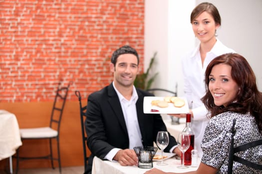 Couple having a romantic meal together