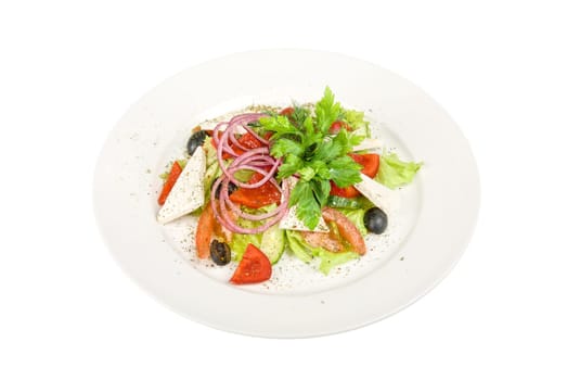 Caesar salad dish isolated on a white background