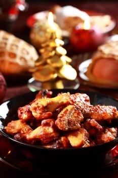 Hot chicken wings for Christmas