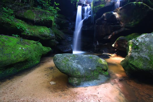 Beautiful waterfall in a rocky canyon of northern Alabama.
